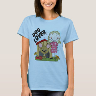 Hundeliebhaber-blonde Mädchen-T - Shirts und