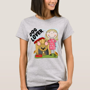 Hundeliebhaber-blonde Mädchen-T - Shirts und