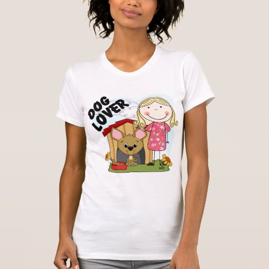 Hundeliebhaber-blonde Mädchen-T - Shirts und (Vorderseite)
