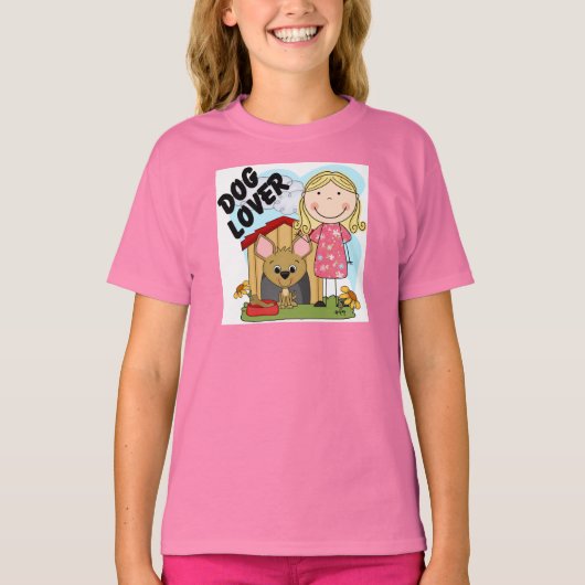 Hundeliebhaber-blonde Mädchen-T - Shirts und (Vorderseite)
