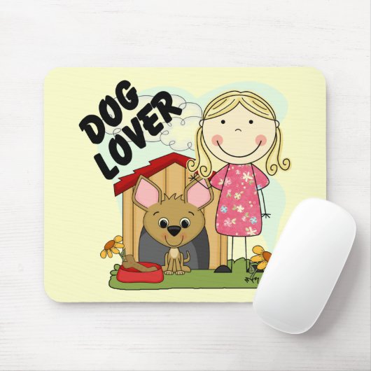 Hundeliebhaber-blonde Mädchen-T - Shirts und Mousepad (Mit Mouse)