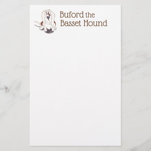 Hundeliebhaber Buford das Bassetbriefpapier Briefpapier (Vorderseite)
