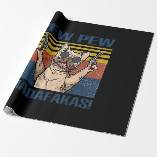 Hundeliebhaber | Bulldog Pew Madafakas Geschenkpapier (Ungerollt)