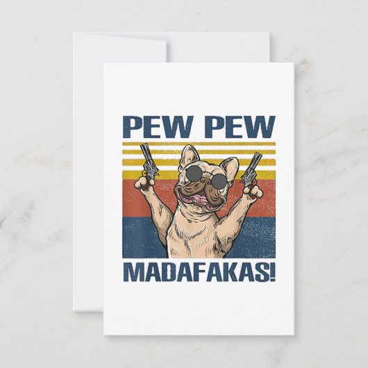 Hundeliebhaber | Bulldog Pew Madafakas RSVP Karte (Vorderseite)