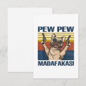 Hundeliebhaber | Bulldog Pew Madafakas RSVP Karte (Vorne/Hinten)