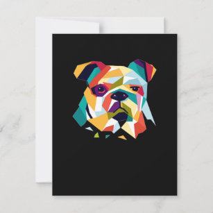 Hundeliebhaber  Bulldog - Polygonal - Abstrakt - G Dankeskarte