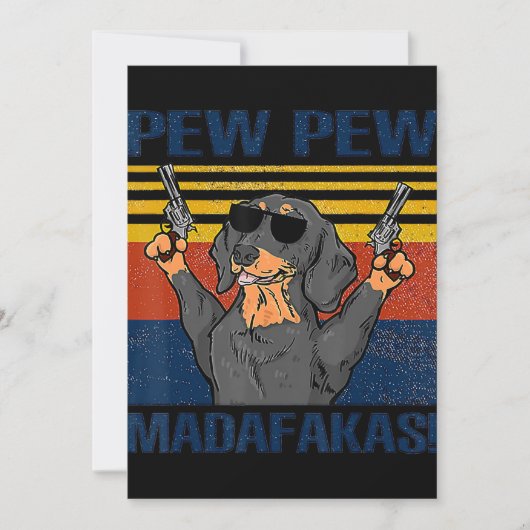 Hundeliebhaber| Dackel Pew Pew Vintag Dankeskarte (Vorderseite)