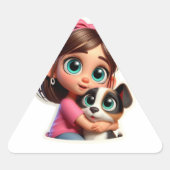 Hundeliebhaber Dreieckiger Aufkleber (Vorderseite)