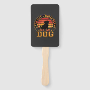 Hundeliebhaber Einfacher Mann Retro Sonnenuntergan Fächer