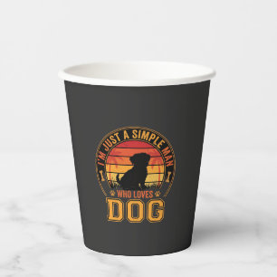 Hundeliebhaber Einfacher Mann Retro Sonnenuntergan Pappbecher