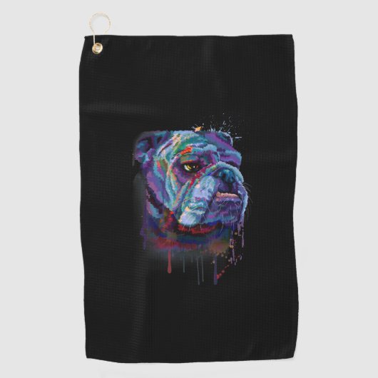 Hundeliebhaber| English Bulldog Geschenk Englisch Golfhandtuch (Vorderseite)