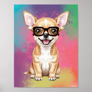 Hundeliebhaber Farbiger Lustiger Hund PopArt Poster