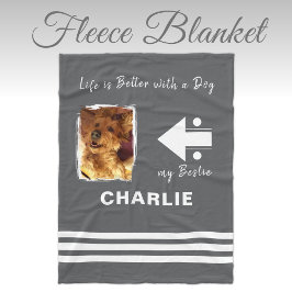 Hundeliebhaber Foto grau Fleecedecke