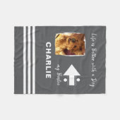 Hundeliebhaber Foto grau Fleecedecke (Vorderseite (Horizontal))