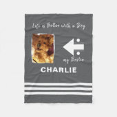 Hundeliebhaber Foto grau Fleecedecke (Vorderseite)