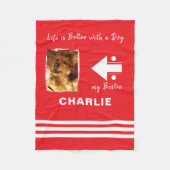 Hundeliebhaber Foto-Name rot Fleecedecke (Vorderseite)