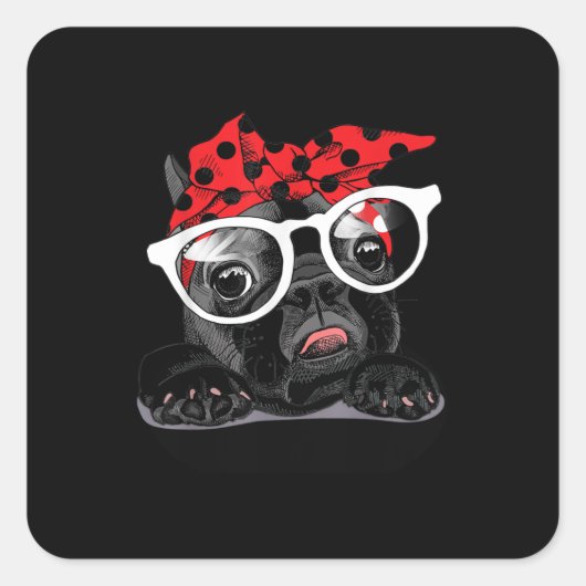 Hundeliebhaber | Französisches Bulldogportrait in Quadratischer Aufkleber (Vorderseite)