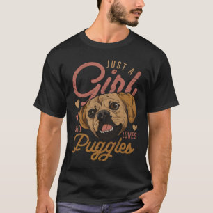 Hundeliebhaber-Geschenk Hunde Mädchen Puggle lusti T-Shirt