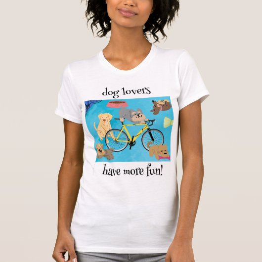 Hundeliebhaber haben mehr Spaß Yellow Bicycle und  T-Shirt (Vorderseite)