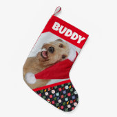 Hundeliebhaber Haustier Foto Klein Kleiner Weihnachtsstrumpf (Vorderansicht (hängend))