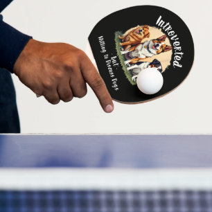 Hundeliebhaber Introvertiert, aber bereit, über Hu Tischtennis Schläger