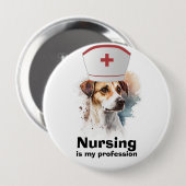 Hundeliebhaber, Krankenschwester Button (Vorne & Hinten)
