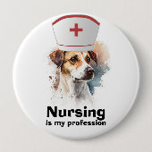 Hundeliebhaber, Krankenschwester Button (Vorderseite)