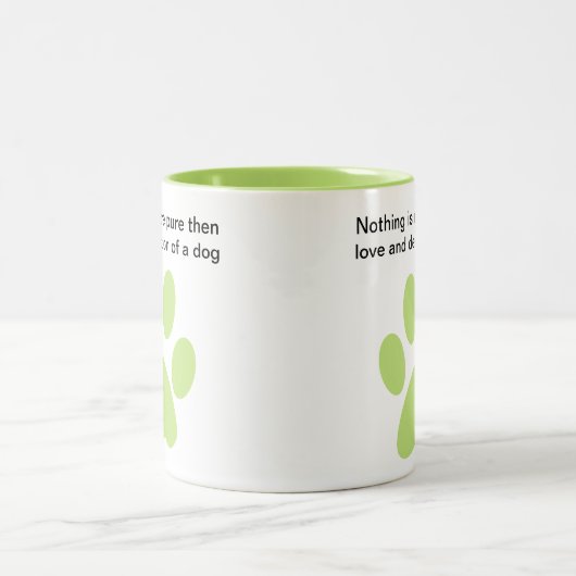 Hundeliebhaber-Kredo Zweifarbige Tasse (Mittel)