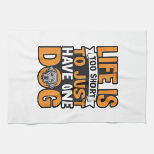 Hundeliebhaber Leben ist zu kurz Vintage-Shirt-Des Geschirrtuch