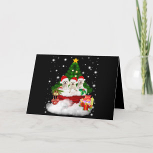 Hundeliebhaber   Malteser Welpen als Weihnachtsges Feiertagskarte