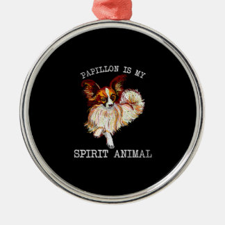 Hundeliebhaber | Papillon ist mein Geist Tier Ornament Aus Metall