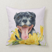Hundeliebhaber, Pitbull-Hund, Aquarell