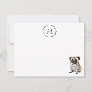 Hundeliebhaber Pug Personalisiert Mitteilungskarte