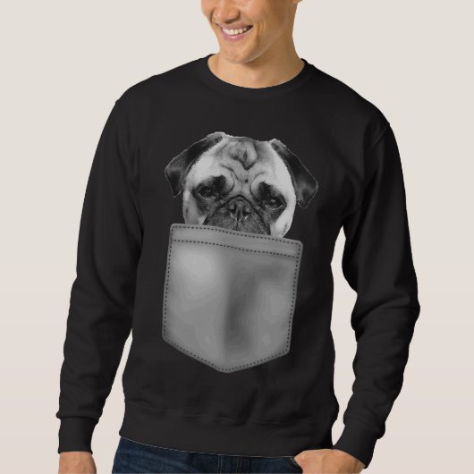 Hundeliebhaber schenken Mops in Pocket Funny Hund Sweatshirt (Vorderseite)