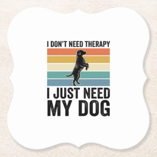 Hundeliebhaber-Therapie-Zitat Vintage-Gravurdesign Untersetzer