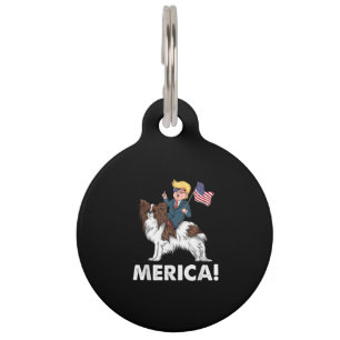 Hundeliebhaber Trump Riding Papillon Merica Haustiermarke