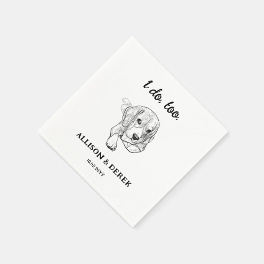 Hundeliebhaber von Schwarz-Weiß-Beagle Serviette (Ecke)