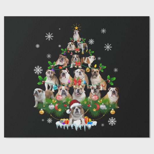 Hundeliebhaber| Weihnachtsbaumschmuck für Bulldots Geschenkpapier (Flach)