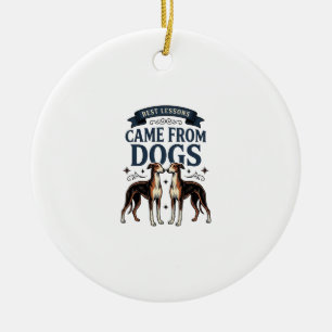 Hundeliebhaber-Zitat Vintage-Gravur Hound-Typograf Keramik Ornament