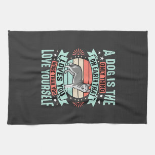 Hundeliebhaber-Zitat Vintage Husky Grafik Geschirrtuch