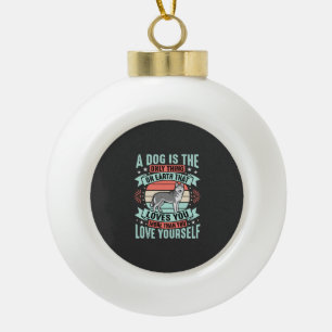 Hundeliebhaber-Zitat Vintage Husky Grafik Keramik Kugel-Ornament