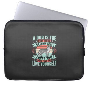 Hundeliebhaber-Zitat Vintage Husky Grafik Laptopschutzhülle