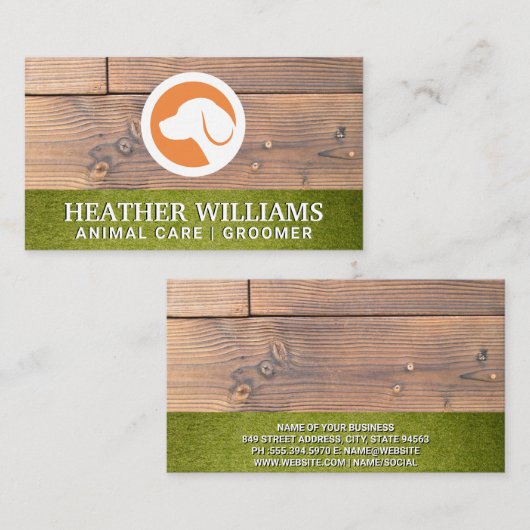 Hundelogo | Turf Wood | Tierdienste Visitenkarte (Vorne/Hinten)