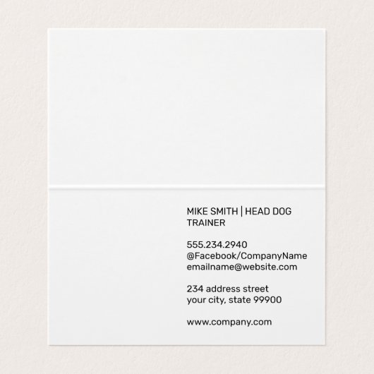 Hundelostration | Astroturf Visitenkarten (Innenseite Aufgefaltet)