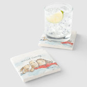 Hundeltern Steinuntersetzer (Seitenansicht)