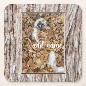 Hundeltier mit modernem Foto witzig Rechteckiger Pappuntersetzer (Vorderseite)