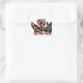 Hundelwal-Liebe Quadratischer Aufkleber (Tasche)