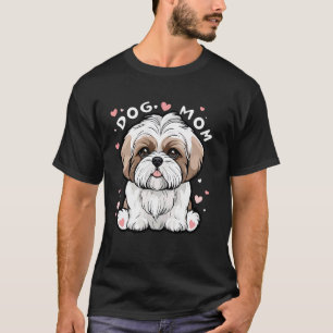 Hundemama Baby Shih Tzu Welpe Und Herzen Umgeben  T-Shirt