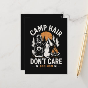 Hundemama Camping Outdoor Lagerfeuer Feiertagspostkarte