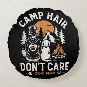 Hundemama Camping Outdoor Lagerfeuer Rundes Kissen